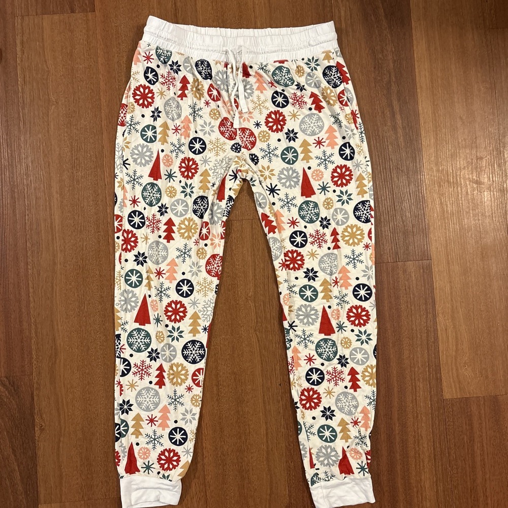 Little Sleepies Women Medium Holiday Christmas Snowflake Bamboo Pajama Pants